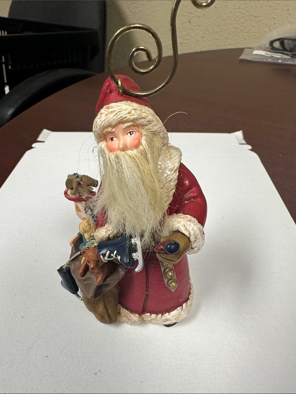 Hallmark Red and Cream Santa Figurine Photo Holder
